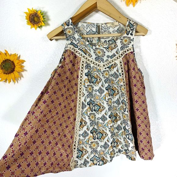 Entro Boho Hippy Embroidered Sleeveless Blouse Size Small Women’s - Picture 2 of 7